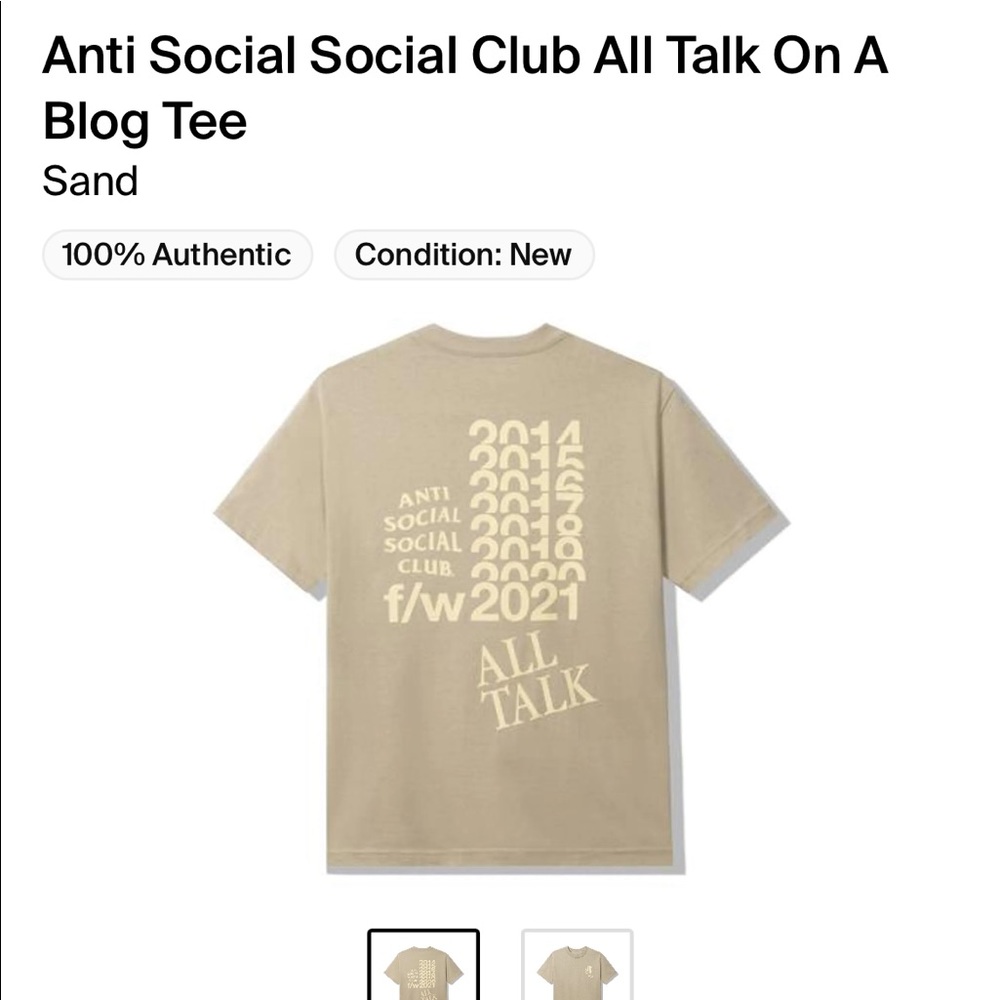 Anti Social Social Club All Talk on a Blog Tee XL